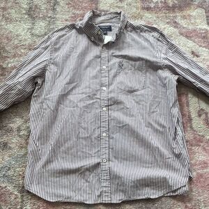 American Eagle Outfitters Men's Striped Athletic Fit Button-Up Shirt XXL